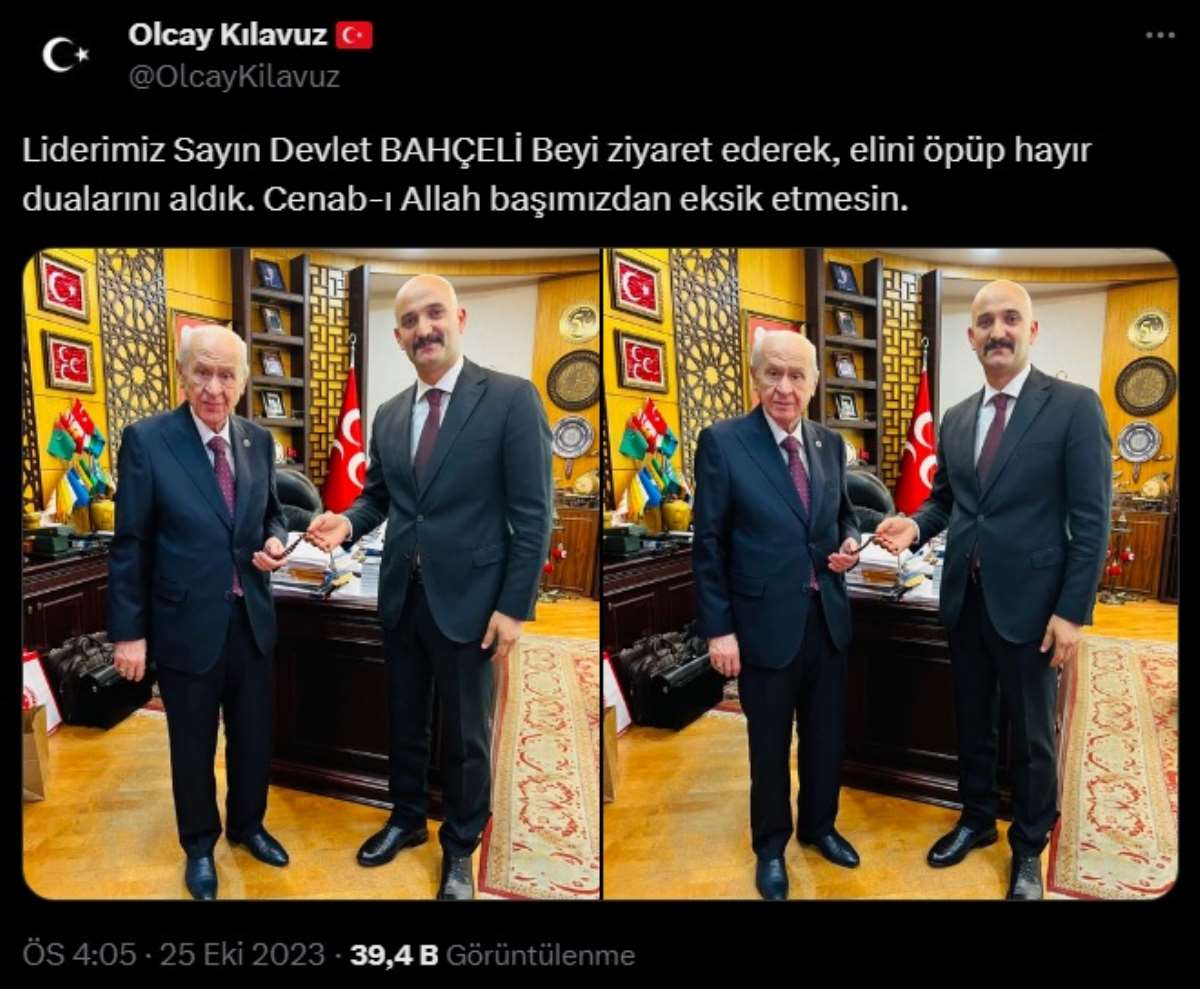 Sinan Ateş cinayetinin şüphelisi Olcay Kılavuz, Devlet Bahçeli ile bir araya geldi