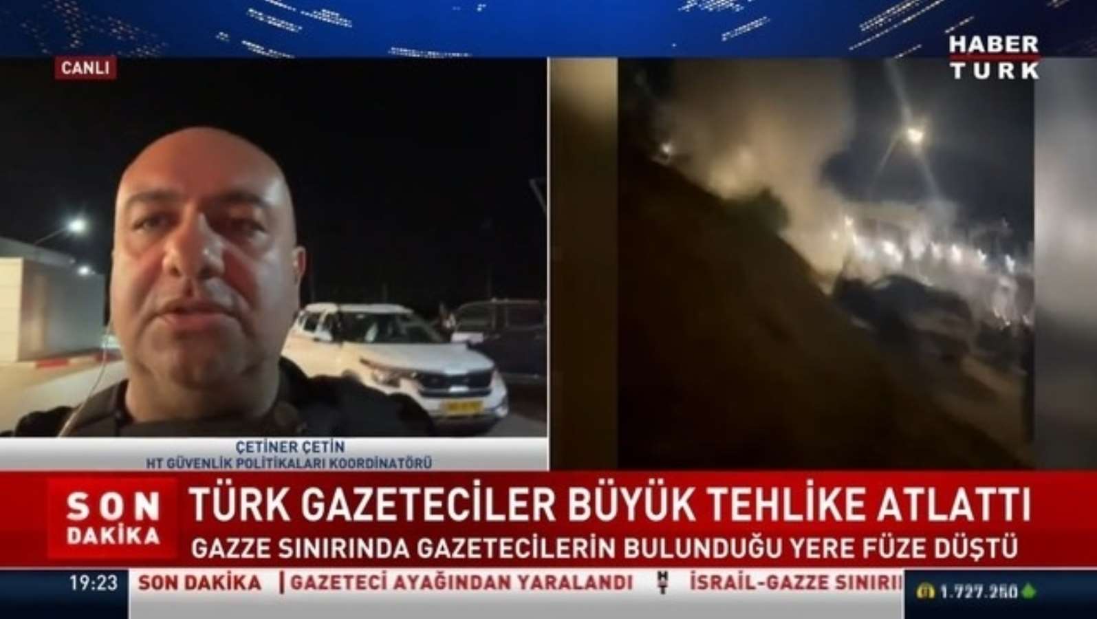 Son dakika... Habertürk ekibi çatışmanın ortasında kaldı: Türk gazetecilerin bulunduğu yere füze düştü!