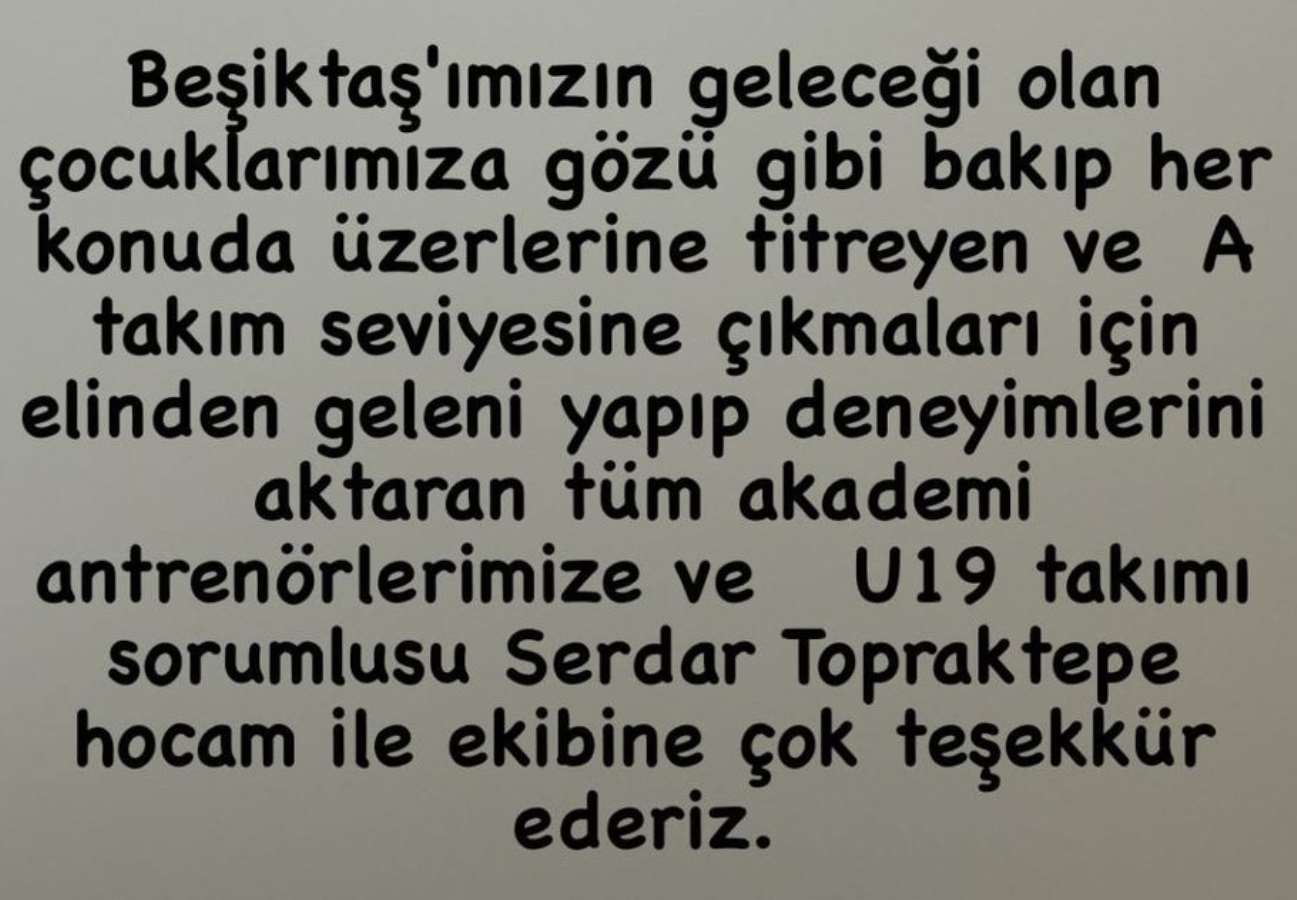 Beşiktaş Teknik Sorumlusu Burak Yılmaz'dan teşekkür paylaşımı!