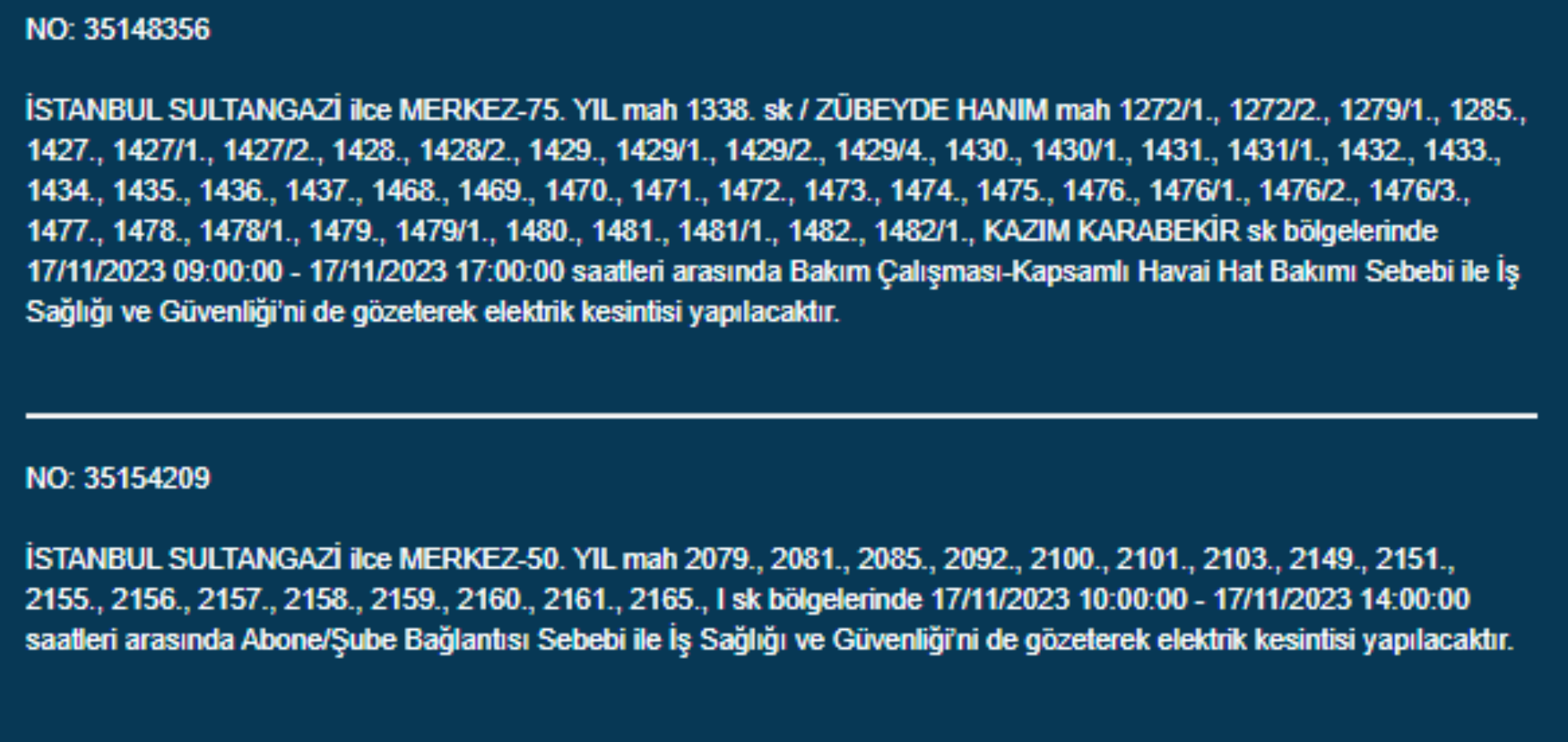 İstanbul'da 32 ilçede elektrikler kesilecek: 17 Kasım elektrikler ne zaman gelecek? Hangi ilçelerde elektrik kesilecek?