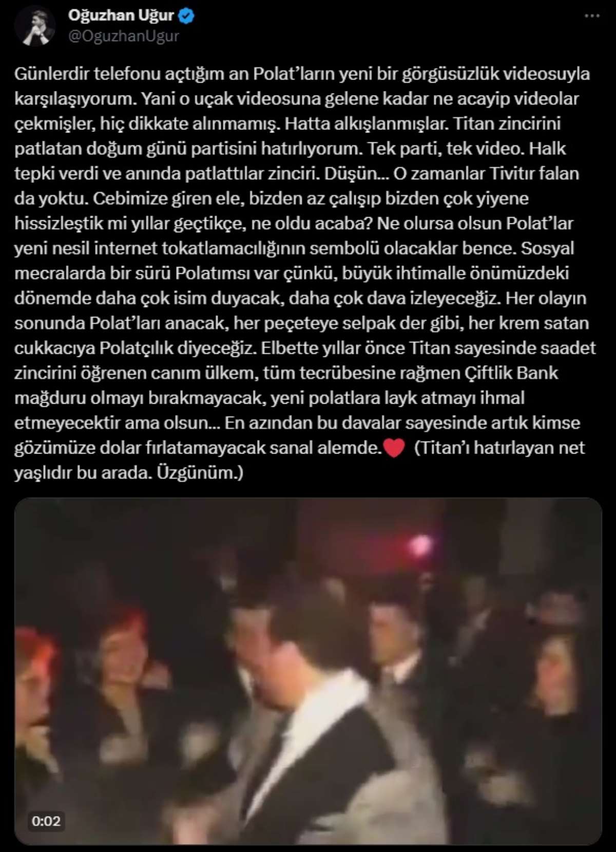 Oğuzhan Uğur'dan, Dilan Polat-Engin Polat çiftine 'Titan' göndermesi: 'Önümüzdeki dönemde daha çok isim duyacağız...'