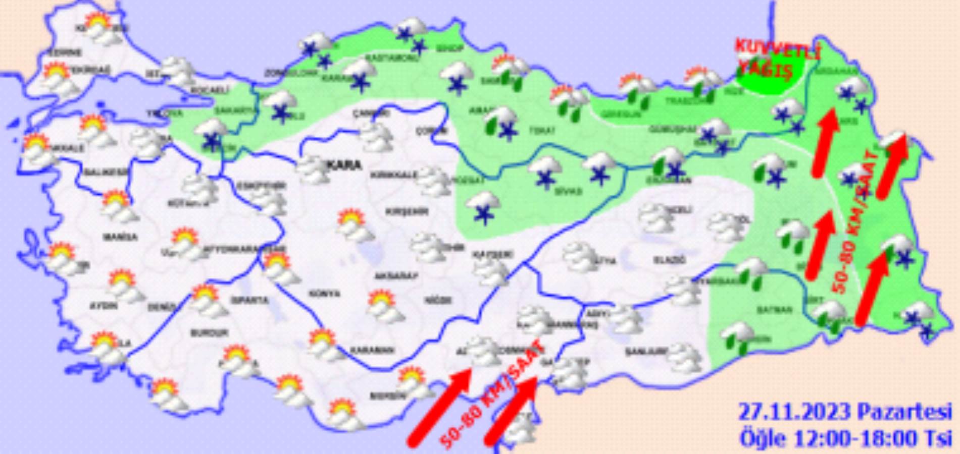 27 Kasım 2023 hava durumu raporu... Bugün ve yarın hava nasıl olacak? Kar yağışı bekleniyor mu?