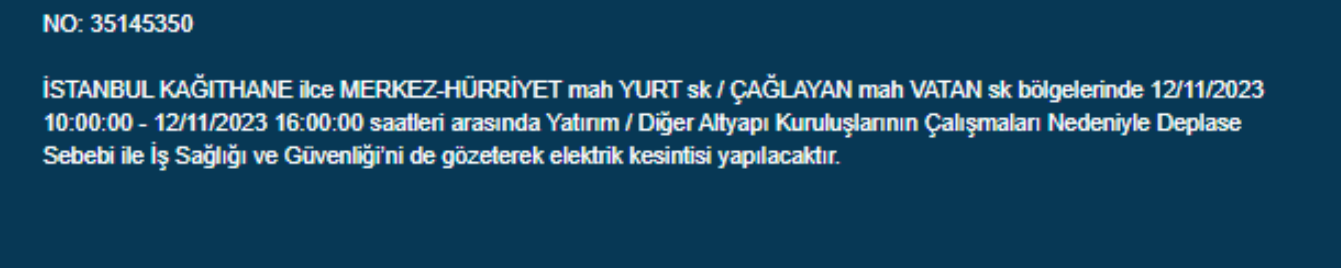 28 ilçede elektrikler kesilecek! İstanbul'da bugün elektrik kesintisi yaşanacak ilçeler hangileri? 12 Kasım İstanbul'da elektrik ne zaman gelecek? Avcılar, Bağcılar, Beylikdüzü, Fatih, Esenyurt, Pendik, Maltepe, Sancaktepe'de elektrikler ne zaman gelecek?