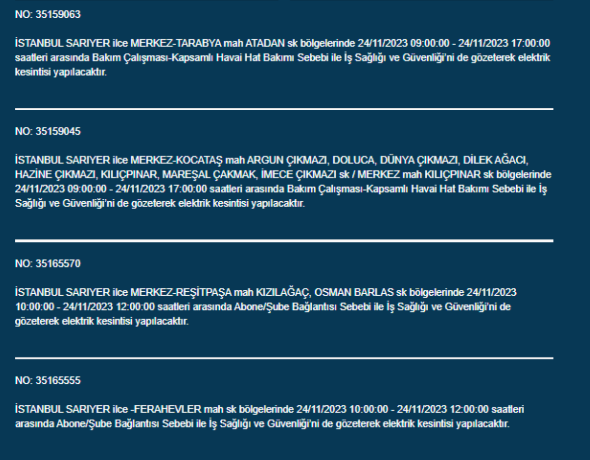 İstanbul'da 34 ilçede elektrik kesintisi: İstanbul'da bugün elektrik kesintisi yaşanacak ilçeler hangileri? İstanbul'da elektrikler ne zaman gelecek?