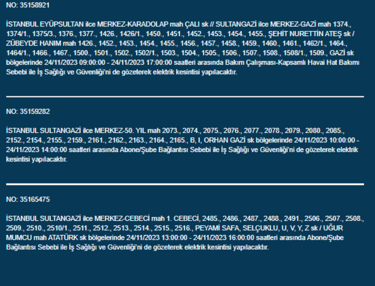 İstanbul'da 34 ilçede elektrik kesintisi: İstanbul'da bugün elektrik kesintisi yaşanacak ilçeler hangileri? İstanbul'da elektrikler ne zaman gelecek?