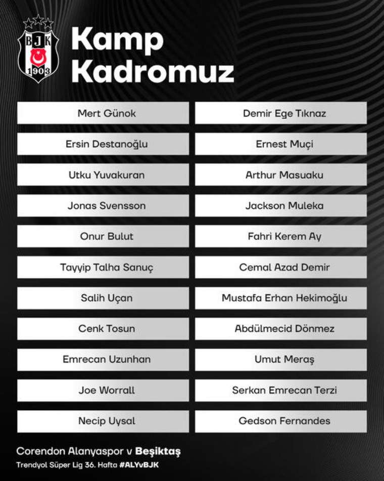 Alanyaspor maçı öncesi Beşiktaş'a 3 futbolcudan kötü haber!