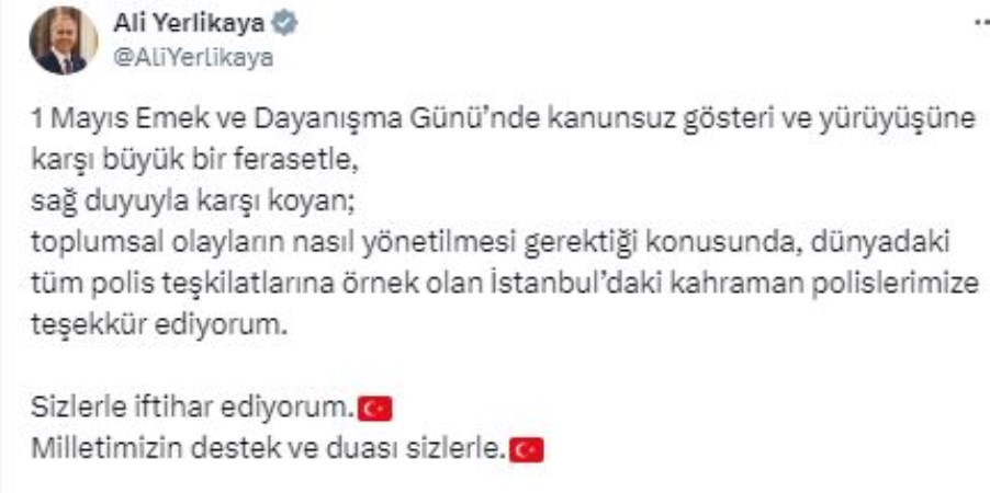 Son dakika haberi... Bakan Yerlikaya: Taksim'e ilerlemeye çalışan 210 kişi gözaltında